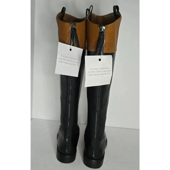 Franco Sarto Womens Meyer 2 Leather Wide Calf Knee-High Boots Black/Cognac Sz 6 - Picture 5 of 8